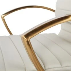 Ave Six Mid-Back Faux Leather Office Chair With Gold Finish Base - CREAM -Felloweis Store 003a8335 61c2 491e bfd6 79b1878fa9b3