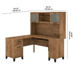 Somerset 60W L Shaped Desk With Hutch - Ash Gray 39 Somerset 60W L Shaped Desk With Hutch - Ash Gray -Felloweis Store 016016c9 be4b 4ca7 ad23 1fe7770a2ddb