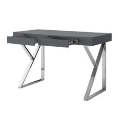 Silver Orchid Serra High Gloss Modern Desk - Black-Gold -Felloweis Store 0249b66c 1078 4041 a58a 19142e409675