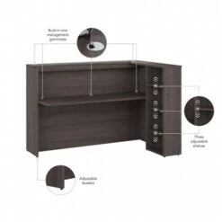 Studio C 72W Privacy Desk With Shelves By Bush Business Furniture - Storm Gray -Felloweis Store 028691df 1d6d 4d6d 823f 6dd8772f7abd