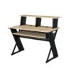 Acme Rectangular Music Desk Table With Earphone Rack - Natural And Black