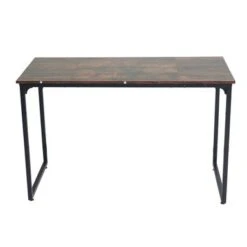 Computer Desk Without Storage Shelf-Rustic Brown, Small - Brown