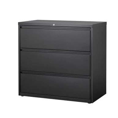8000 Series 42" Wide 3-Drawer Lateral File Cabinet, Black - Locking - Black - Steel/Metal 1 8000 Series 42" Wide 3-Drawer Lateral File Cabinet, Black - Locking - Black - Steel/Metal