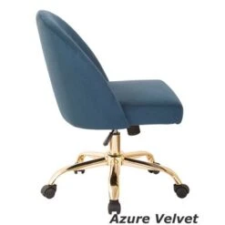 Layton Mid-Back Office Chair With Gold Base - Black Velvet -Felloweis Store 0459975b 4e27 44a9 802f 05d4ce968064
