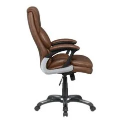 Adjustable Height Office Chair With Padded Arm Brown And Black -Felloweis Store 05a14e04 d707 4f59 bfdf f23c75bea84f