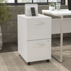 Hybrid 2 Drawer Mobile File Cabinet By Bush Business Furniture - White