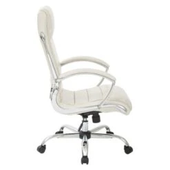 Executive Office Chair With Padded Arms In Faux Leather - Black -Felloweis Store 0762f768 7b61 4a49 86b9 b305ba966afb