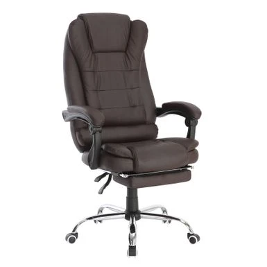 Porthos Home Jett Executive Office Chair, Reclining Backrest, Retractable Footrest - Brown 1 Porthos Home Jett Executive Office Chair, Reclining Backrest, Retractable Footrest - Brown