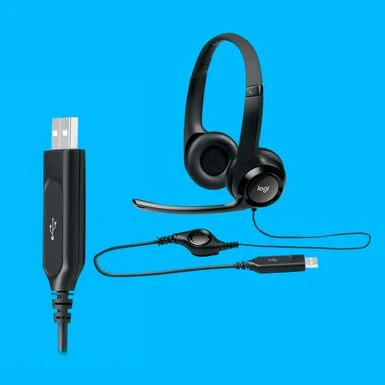 Logitech - H390 Wired USB Noise-Cancelling On-Ear Headset - Black 5 Logitech - H390 Wired USB Noise-Cancelling On-Ear Headset - Black - Image 5