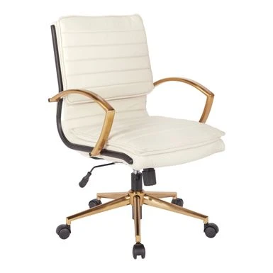 Ave Six Mid-Back Faux Leather Office Chair With Gold Finish Base - Saddle 11 Ave Six Mid-Back Faux Leather Office Chair With Gold Finish Base - Saddle - Image 11