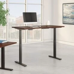 Move 60 Series 72W X 30D Height Adjustable Standing Desk - Hansen Cherry/Black Powder Coat -Felloweis Store 0825fff2 2dfc 4741 9e22 9d5d6dfa988c