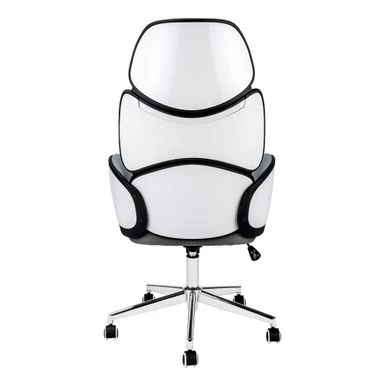 Office Chair/ Adjustable Height/ Swivel/ Ergonomic/ Armrests/ Computer Desk/ Work/ Metal/ Pu Leather Look/ White/ Grey/ Chrome/ Contemporary/ Modern 6 Office Chair/ Adjustable Height/ Swivel/ Ergonomic/ Armrests/ Computer Desk/ Work/ Metal/ Pu Leather Look/ White/ Grey/ Chrome/ Contemporary/ Modern - Image 6