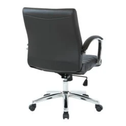 Executive Low Back Faux Leather Chair With Chrome Arms And Base - Single - Black -Felloweis Store 09d676a2 e60d 4c98 82d6 080dafdbb6a2