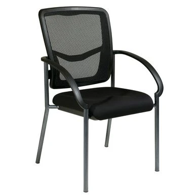Office Star Arms And ProGrid Back Visitors Chair - Black With Titanium Finish. Overall Dimensions: 37.75 In. H X 24.5 In. D X 23.25 In. W. 1 Office Star Arms And ProGrid Back Visitors Chair - Black With Titanium Finish. Overall Dimensions: 37.75 In. H X 24.5 In. D X 23.25 In. W.