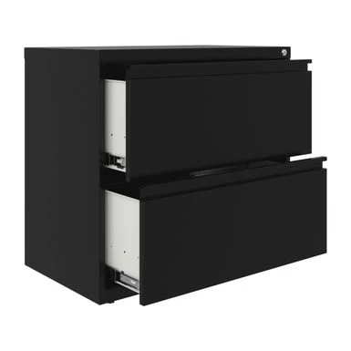 Hirsh 30 Inch Wide 2 Drawer Lateral 101 File Cabinet, Black - Black 4 Hirsh 30 Inch Wide 2 Drawer Lateral 101 File Cabinet, Black - Black - Image 4