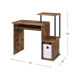 Wooden Computer Desk With Keyboard Tray - Weathered Oak And Black 17 Wooden Computer Desk With Keyboard Tray - Weathered Oak And Black -Felloweis Store 0aee8043 89f5 4afa 98fc 3787a061be81