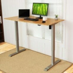FLEXISPOT 48"x24" Home Office Electric Height Adjustable Standing Desk Sit Stand Desk Natural Bamboo Desk Top - Black -Felloweis Store 0ba5bcd5 420b 406e ad63 b3d4f3662d46