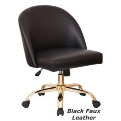 Layton Mid-Back Office Chair With Gold Base - Black Velvet -Felloweis Store 0ba9a4d0 43c1 496b bcc6 2bbb45b6ecbe