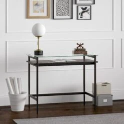 Eaton Desk - Brass 36" With Faux Marble Shelf -Felloweis Store 0bb0f01d f3ee 41db 86f0 f55b6031f791