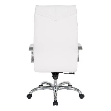 Deluxe High Back Executive Chair With Polished Aluminum Base And Padded Arms - White 5 Deluxe High Back Executive Chair With Polished Aluminum Base And Padded Arms - White - Image 5