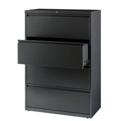 8000 Series 36" Wide 4-Drawer Lateral File Cabinet, Charcoal - Locking - Grey - Metal/Steel 2 8000 Series 36" Wide 4-Drawer Lateral File Cabinet, Charcoal - Locking - Grey - Metal/Steel - Image 2