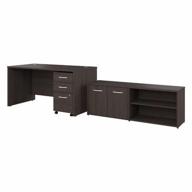 Studio C 60W Desk With Return And Cabinet By Bush Business Furniture - Storm Gray 18 Studio C 60W Desk With Return And Cabinet By Bush Business Furniture - Storm Gray - Image 18