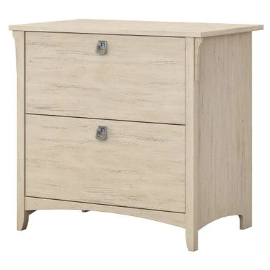 Bush Furniture Salinas Lateral File Cabinet In Antique White - White 2 Bush Furniture Salinas Lateral File Cabinet In Antique White - White - Image 2