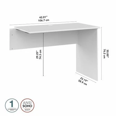 Cabot Desk Return By Bush Furniture - White 10 Cabot Desk Return By Bush Furniture - White - Image 10