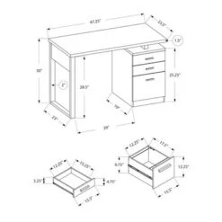 Computer Desk/ Home Office/ Laptop/ Left/ Right Set-up/ Storage Drawers/ 48"L/ Work/ Laminate/ Grey/ Black/ Contemporary/ Modern 7 Computer Desk/ Home Office/ Laptop/ Left/ Right Set-up/ Storage Drawers/ 48"L/ Work/ Laminate/ Grey/ Black/ Contemporary/ Modern -Felloweis Store 1015a8bf 30ae 44e8 9a8d 16778072b687