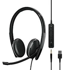 EPOS | Sennheiser Adapt 165 USB II (1000916) - Wired, Double-Sided Headset - 3.5mm Jack And USB Connectivity - UC Optimized - Superior Stereo Sound - Enhanced Comfort - Call Control - Black