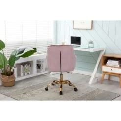 Velvet Swivel Chair For Living Room Leisure Chair Office Chair - 22.4" X 24.2" X32~36.4"H - Light Pink -Felloweis Store 118e3984 27b3 4459 94f4 0a18521060b5