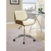 Adjustable Height Office Chair Ecru And Chrome