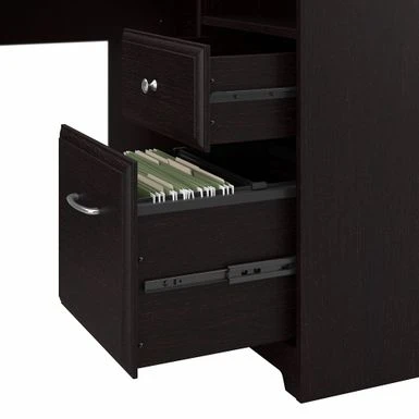Cabot 60W L-Shaped Desk With Hutch And Storage By Bush Furniture - Heather Gray 11 Cabot 60W L-Shaped Desk With Hutch And Storage By Bush Furniture - Heather Gray - Image 11