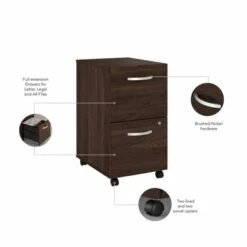 Hybrid 2 Drawer Mobile File Cabinet By Bush Business Furniture - Black Walnut -Felloweis Store 13236310 8bed 48d3 9910 3cee97a7d218