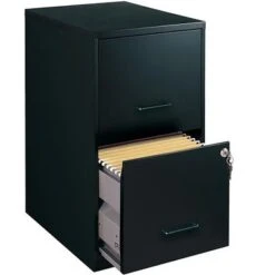 Space Solutions Black 2-drawer Metal File Cabinet - Black