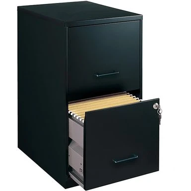 Space Solutions Black 2-drawer Metal File Cabinet - Black 1 Space Solutions Black 2-drawer Metal File Cabinet - Black