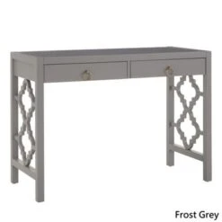 Andi 2-Drawer White Finish Writing Desk By INSPIRE Q Bold - Frost Grey -Felloweis Store 15a10e22 4eea 4274 ad15 132b28085da3