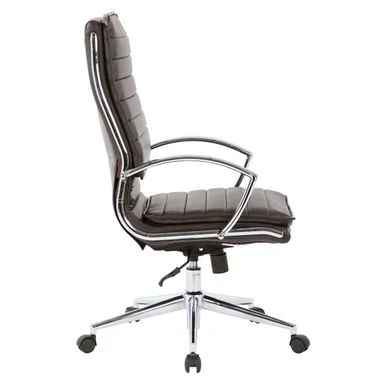High Back Professional Managers Faux Leather Chair With Chrome Base And Removable Sleeves - Grey/Silver 16 High Back Professional Managers Faux Leather Chair With Chrome Base And Removable Sleeves - Grey/Silver - Image 16