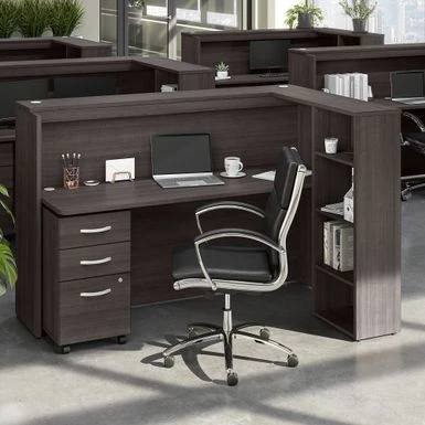 Studio C 72W Cubicle Desk With Drawers By Bush Business Furniture - Storm Gray 1 Studio C 72W Cubicle Desk With Drawers By Bush Business Furniture - Storm Gray