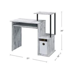 Wooden Computer Desk With Keyboard Tray - Weathered Oak And Black 27 Wooden Computer Desk With Keyboard Tray - Weathered Oak And Black -Felloweis Store 1b5005b0 dedc 4503 b7c6 79fe087c2ce7