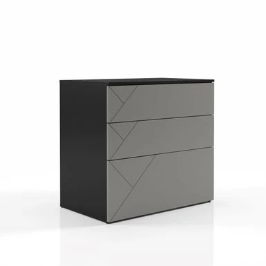 Nexera Atypik 3-Drawer Storage And Filing Cabinet - Black 7 Nexera Atypik 3-Drawer Storage And Filing Cabinet - Black - Image 7