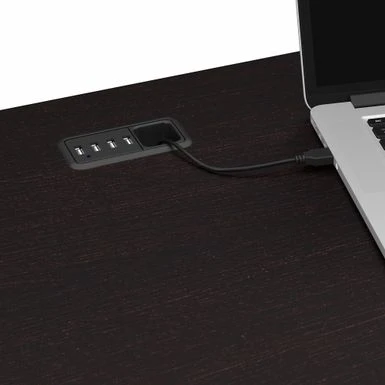 Cabot 60W L-Shaped Desk With Hutch And Storage By Bush Furniture - Heather Gray 13 Cabot 60W L-Shaped Desk With Hutch And Storage By Bush Furniture - Heather Gray - Image 13