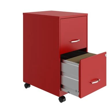 Space Solutions 18" 2 Drawer Smart Vertical File Cabinet, Lava Red - Red - Letter 4 Space Solutions 18" 2 Drawer Smart Vertical File Cabinet, Lava Red - Red - Letter - Image 4