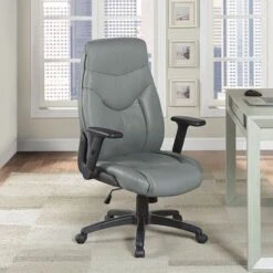 Executive Bonded Leather Office Chair - Grey