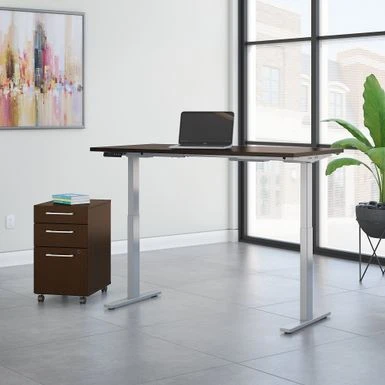 Move 60 Series By 72W Height Adjustable Standing Desk With Storage - Mocha Cherry 1 Move 60 Series By 72W Height Adjustable Standing Desk With Storage - Mocha Cherry
