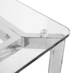 Silver Orchid Tower Master Office Desk - Mirrored Chrome/Clear Glass -Felloweis Store 20c79017 a377 4258 9917 7eb46f600039