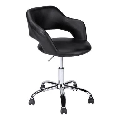 Office Chair/ Adjustable Height/ Swivel/ Ergonomic/ Armrests/ Computer Desk/ Work/ Metal/ Pu Leather Look/ Black/ Chrome/ Contemporary/ Modern 2 Office Chair/ Adjustable Height/ Swivel/ Ergonomic/ Armrests/ Computer Desk/ Work/ Metal/ Pu Leather Look/ Black/ Chrome/ Contemporary/ Modern - Image 2
