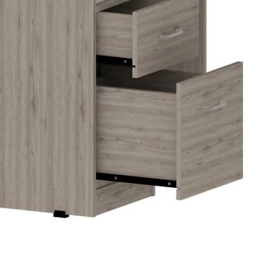 FM Furniture Raleigh L-Shaped Desk With Two Drawers, One Shelf And CPU Storage - Brown 17 FM Furniture Raleigh L-Shaped Desk With Two Drawers, One Shelf And CPU Storage - Brown - Image 17