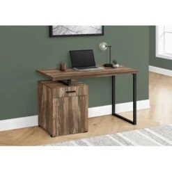 Computer Desk/ Home Office/ Laptop/ Left/ Right Set-up/ Storage Drawers/ 48"L/ Work/ Metal/ Laminate/ Brown/ Black/ Contemporary/ Modern