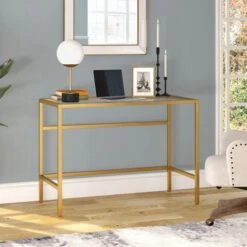 Sivil Writing Desk - Brass